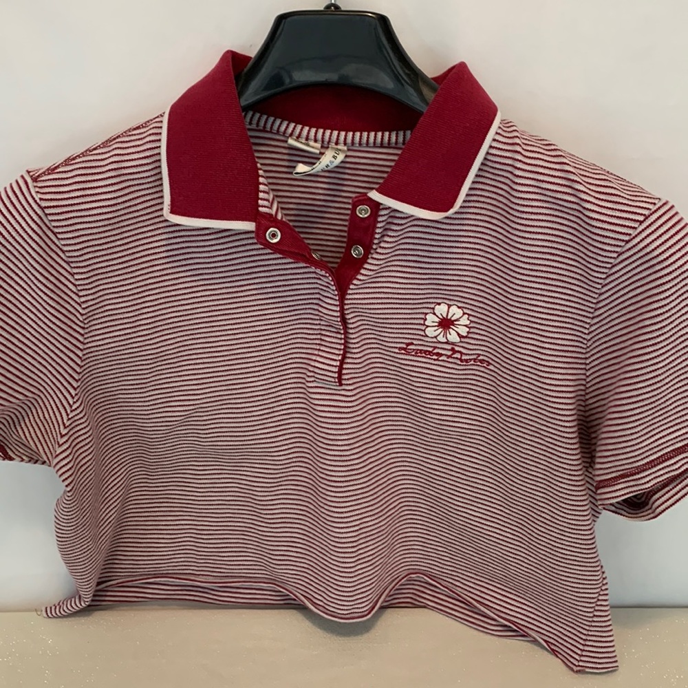 Cutter and Buck Lady Noles Striped Crop Top Size Large